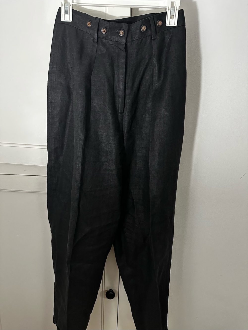 Women's Black High-Waist Pleated Trousers
